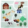 Achoka Mokomasis grindų kilimėlis 90x90 Storo putplasčio dėlionė 9 vnt. Humbi Farm Village Farm Pets