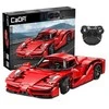 CaDA Building Blocks Nuotolinio valdymo pultas Automobilis Sportinis automobilis Raudona 32 cm Raudona Blade Sport Car Važiuoklė 405 dalys RC Dual Mode