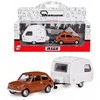 Daffi Carm Modeliukas 1:43 Fiat 126p + Niewiadów caravan, rudos spalvos