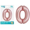 GoDan SMART folijos balionas numeris 0, matinė rožinė, 76 cm GoDan