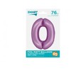 GoDan Foil balionas Smart Cyfra 0 levandų matinis 76 cm