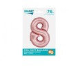 GoDan Smart folijos balionas, numeris 8, matinė rožinė, 76 cm GoDan