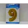 GoDan 9 numerio folijos balionas, auksinis, matinis, 92 cm