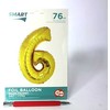 GoDan Folinis balionas skaičius “6” aukso spalvos