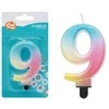 GoDan žvakė numeris 9 ombre pastelinė 8cm SF-OPA9 74946