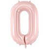 PartyDeco Balionas folinis skaičius 0 rausvas 72cm