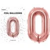PartyDeco Folinis balionas "0" rožinio aukso, 86 cm
