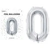 PartyDeco Balionas folinis skaičius 0 sidabrinis 86cm