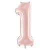 PartyDeco Balionas folinis skaičius 1 rausvas 72cm