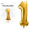 PartyDeco Folinis balionas "1" auksinis, 86 cm