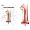 PartyDeco Balionas folinis skaičius 1 rausvas 86cm
