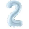 Party Deco Balionas folinis skaičius 2 melsvas 72cm