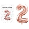 PartyDeco Folinis balionas "2" rožinio aukso, 86 cm