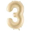 PartyDeco Balionas folinis skaičius 3 gelsvas matinis 72cm