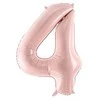 PartyDeco Balionas folinis skaičius 4 rausvas 72cm