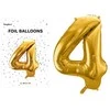 PartyDeco Folinis balionas "4" auksinis, 86 cm