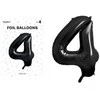 Party Deco Balionas folinis skaičius 4 juodas 86cm