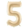 PartyDeco Balionas folinis skaičius 5 gelsvas matinis 72cm