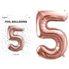 PartyDeco Folinis balionas "5" rožinio aukso, 86 cm
