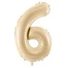 PartyDeco Balionas folinis skaičius 6 gelsvas matinis 72cm