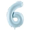 Party Deco Balionas folinis skaičius 6 melsvas 72cm
