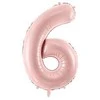 PartyDeco Balionas folinis skaičius 6 rausvas 72cm