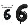 PartyDeco Folinis balionas "6" juodas, 86 cm