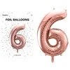 PartyDeco Balionas folinis skaičius 6 rausvas 86cm