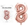 PartyDeco Folinis balionas "8" rožinio aukso, 86 cm