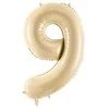 Party Deco Balionas folinis skaičius 9 gelsvas matinis 72cm