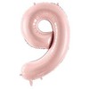 PartyDeco Balionas folinis skaičius 9 rausvas 72cm