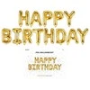 Party Deco PartyDeco Foliniai balionai "HAPPY BIRTHDAY" auksiniai, 35cm