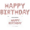 Party Deco PartyDeco Foliniai balionai "HAPPY BIRTHDAY" rožinio aukso 35cm