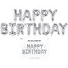 Party Deco PartyDeco Foliniai balionai "HAPPY BIRTHDAY" sidabriniai