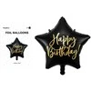 Party Deco PartyDeco Folinis balionas "Happy Birthday" 40cm juodas