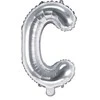 Party Deco Folinis balionas raidė C sidabrinis 35cm