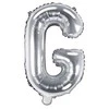 Party Deco Folinis balionas raidė G sidabrinis 35cm