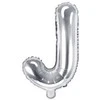 Party Deco Folinis balionas raidė J sidabrinis 35cm
