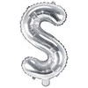 Party Deco Folinis balionas raidė S sidabrinis 35cm
