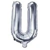 Party Deco Folinis balionas raidė U sidabrinis 35cm