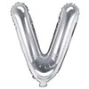 Party Deco Folinis balionas raidė V sidabrinis 35cm
