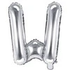 Party Deco Folinis balionas raidė W sidabrinis 35cm
