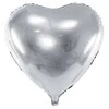 Party Deco Balionas folinis "Širdelė" sidabrinis 45cm