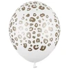 PartyDeco Balionas 30 cm, dėmės, pastelinės grynos baltos spalvos, vieno dydžio