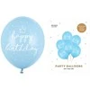 Party Deco Balionai "Happy birthday" melsvi 30cm 6 vnt