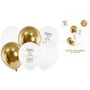 Party Deco Balionų rinkinys "Happy Birthday To You" balta-auksinė 30cm 6 vnt