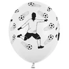 PartyDeco Party Deco Šventiniai balionai, Futbolininkas ir kamuoliukai, balti, 30 cm, 50 vnt. universalus