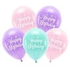 Party Deco Balionų rinkinys "Happy Birthday" 26cm 5 vnt
