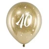 PartyDeco Auksiniai balionai su skaičiumi 40, 6vnt