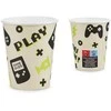 Party Deco Vienkartiniai puodeliai "Game" 220ml 6 vnt